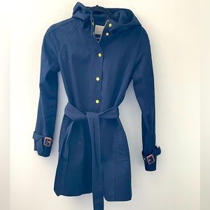 Banana Republic navy Belted Cotton Trench Coat